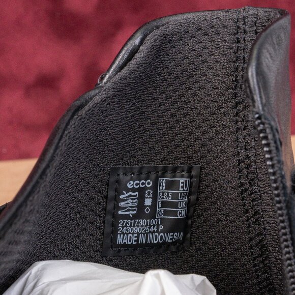 Ecco Women Dress Classic Black Leather Buckle Zip Ankle Boots sz 8-8.5US EUR39 - Picture 7 of 8